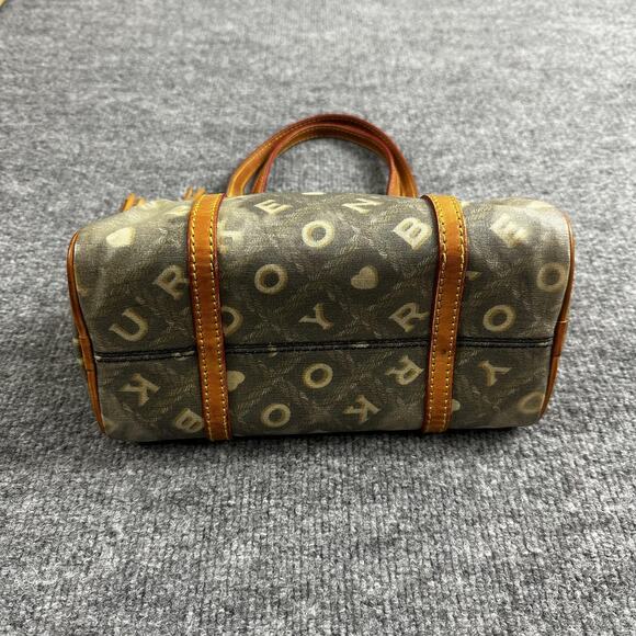 Dooney Bourke Mini Barrel Satchel Brown Logo Canvas Leather Heart Charm Y2K - Picture 8 of 16